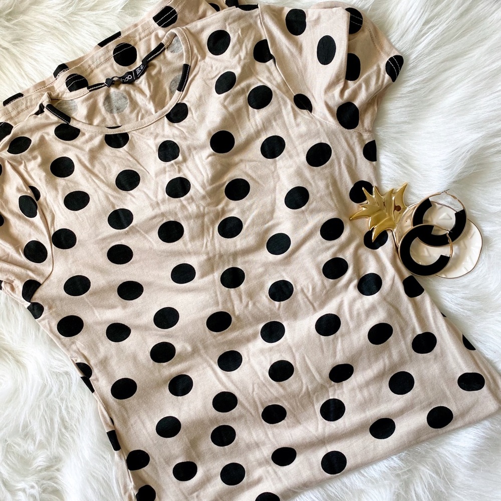 Boohoo polka dot bodycon dress